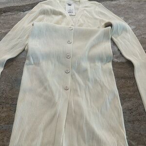 Ribbed Cream Sweater Dress